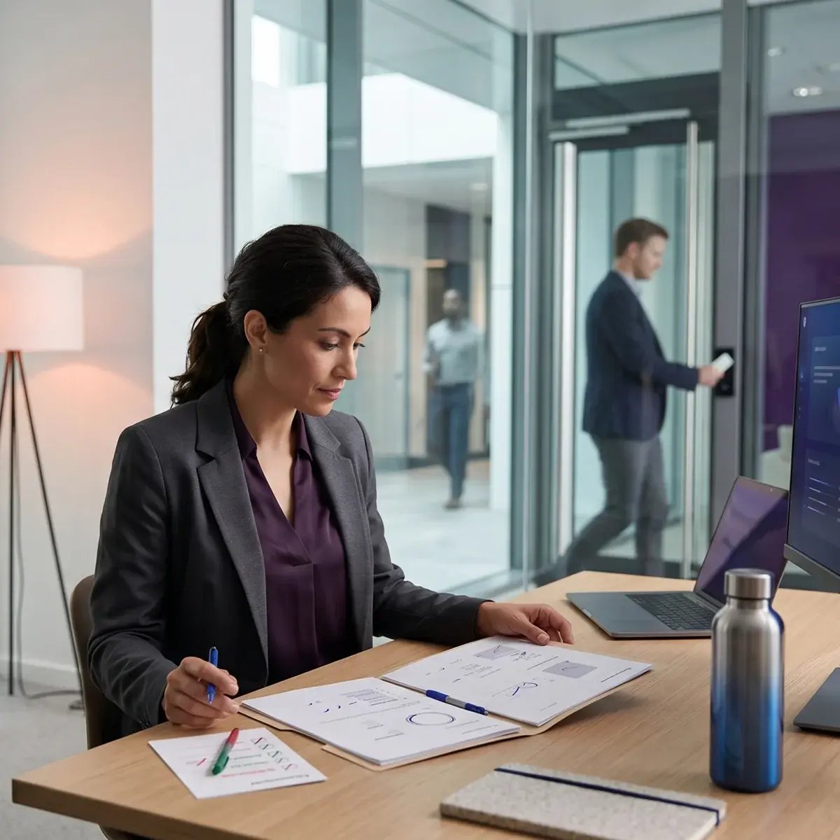 office-worker-looking-at-papers