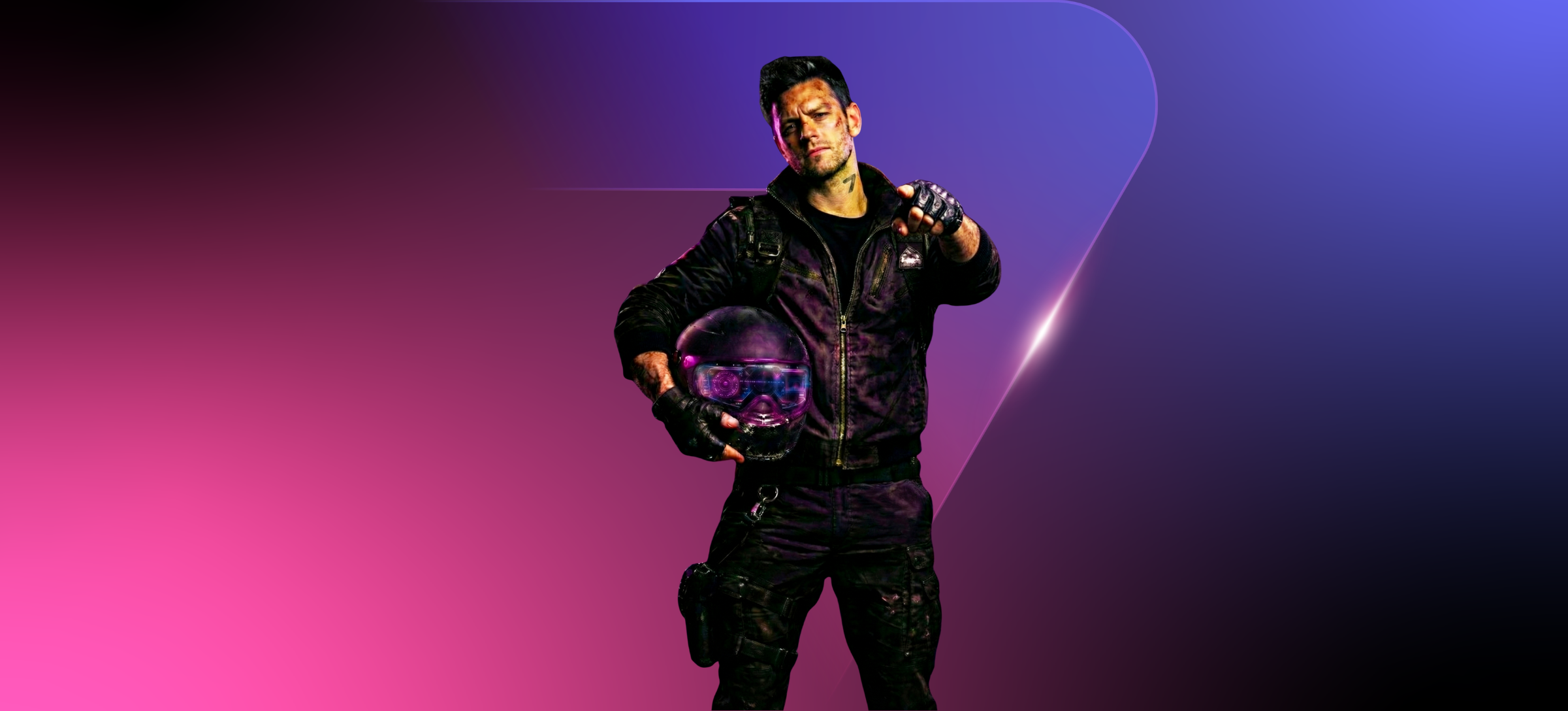 Speed character pointing at camera